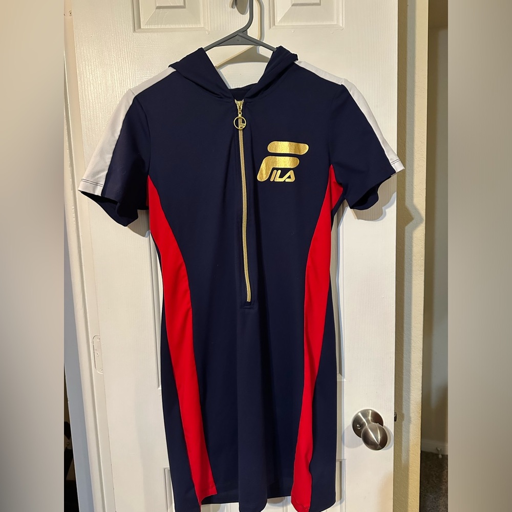 Fila Casual Hoodie Dress Navy Blue Small